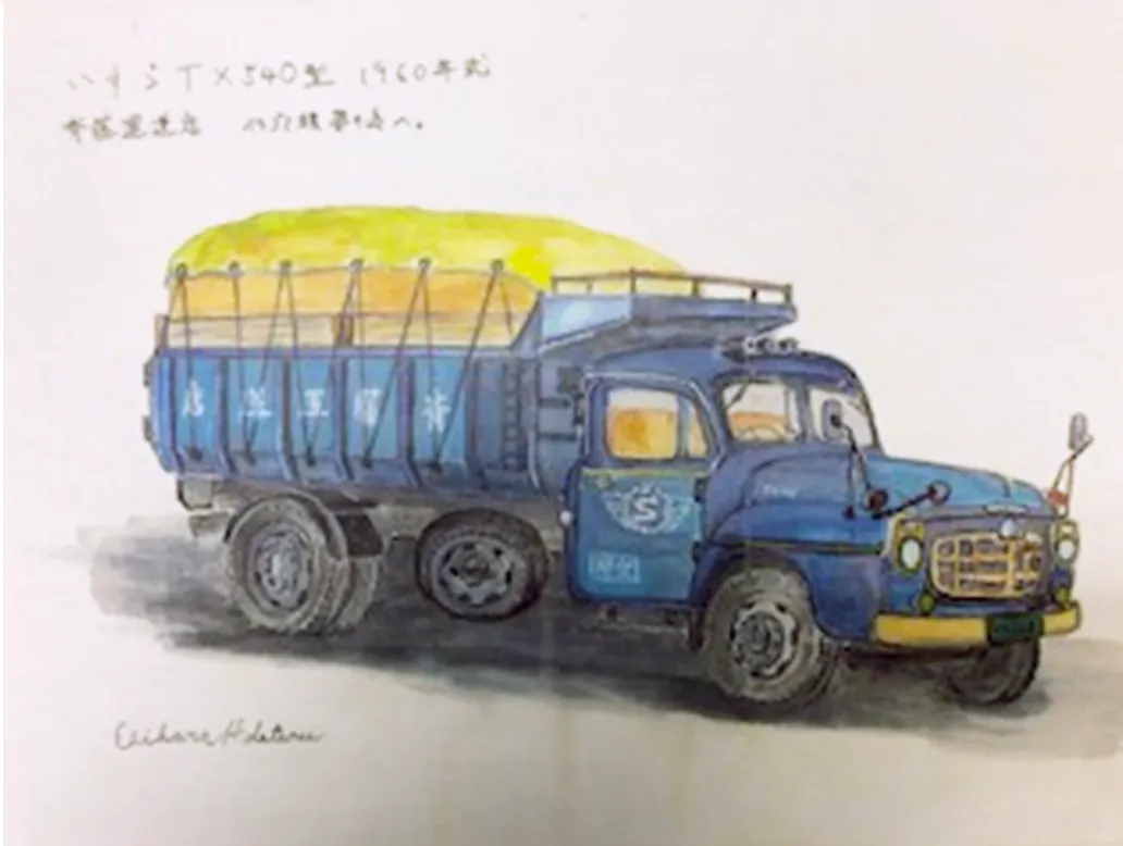 東鉄運輸株式会社のトラックの手書きイラスト